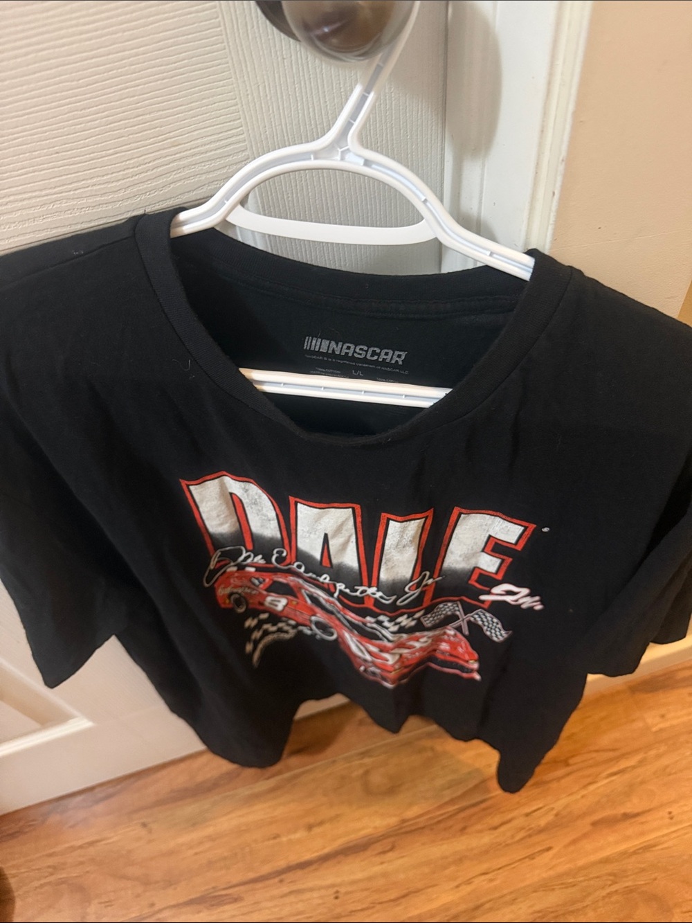 Nascar Black Tee with Red and White Race Car Graphic - Picture 4 of 4
